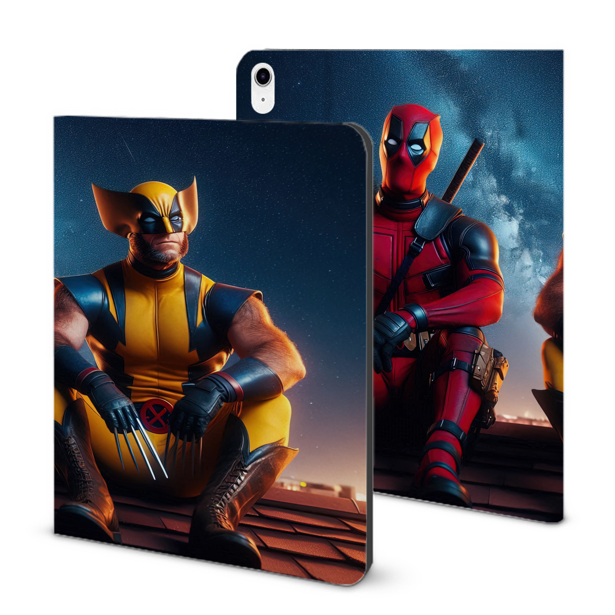 （画像用） Deadpool デッドプール IPad ケース ブック型 PUレザー TPU 耐衝撃 軽量 薄型 ペン収納なし 全面保護 IPad 各モデル対応